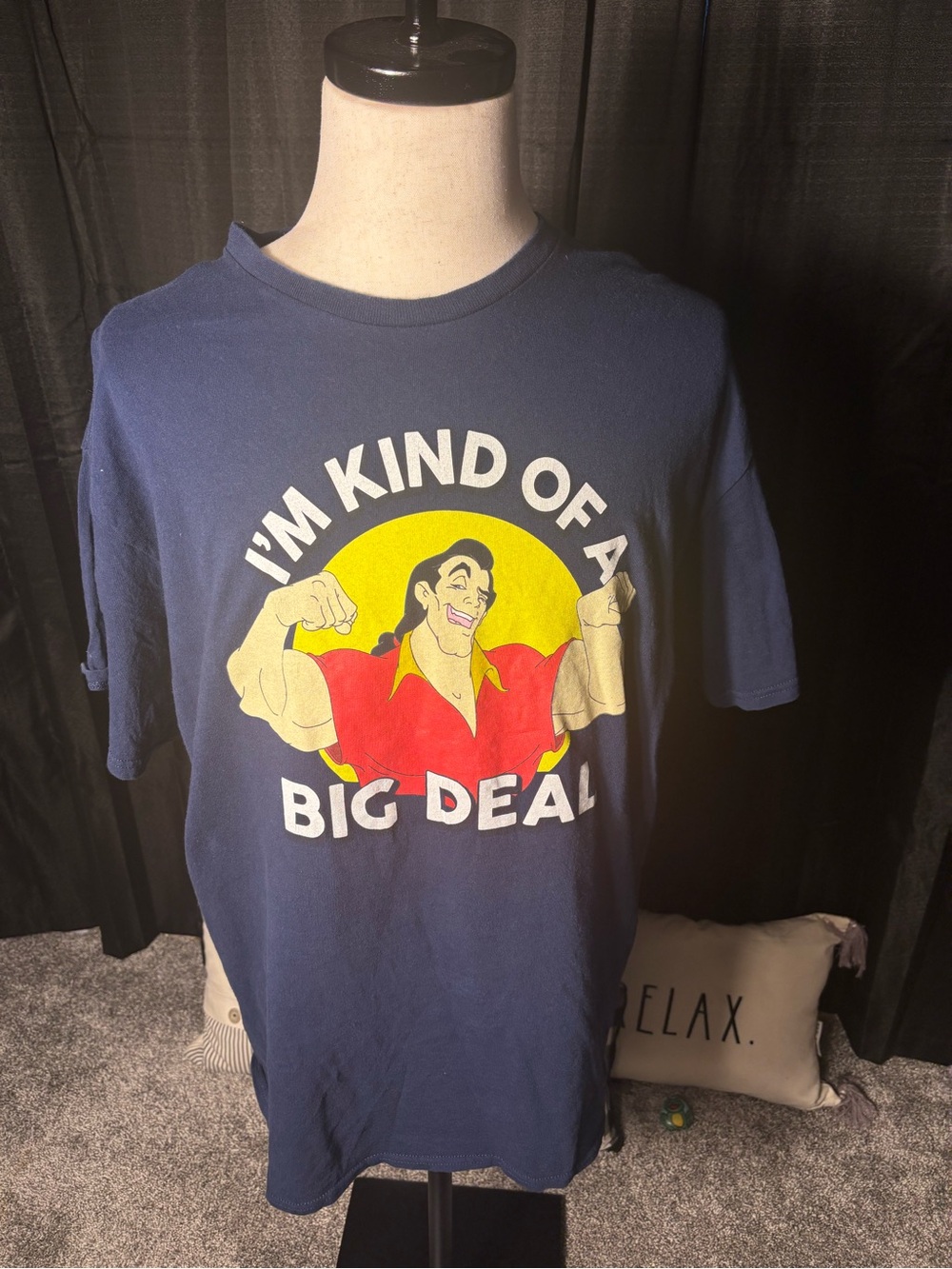 Disney Navy Short-Sleeve Tee with Red & Yellow Gaston Graphic